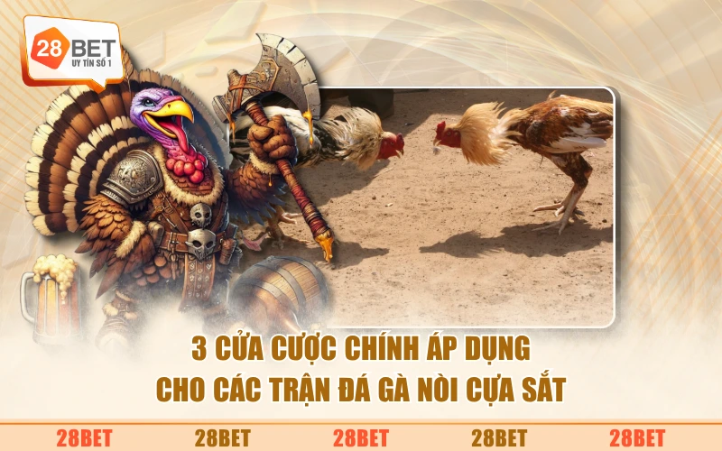 3 cửa cược chính áp dụng cho các trận đá gà nòi cựa sắt